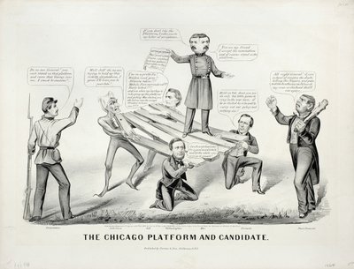 The Chicago Platform and Candidate, 1864 by N. and Ives, J.M. Currier